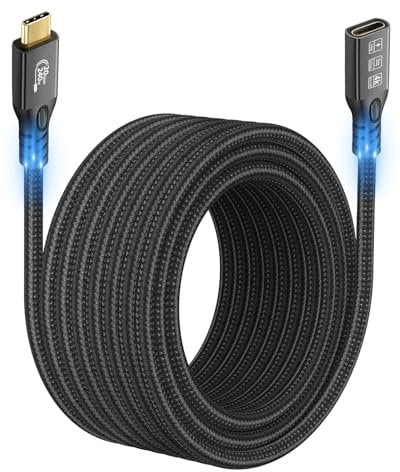 CHENLENIC 20Gbps USB C 3.2 Verl?ngerungskabel, 5M 16.5FT USBC 3.2 Gen2 Typ-c Stecker zu Buchse Extender Kabel Ultra HD 4K@60Hz 240W Laden 20Gbps Daten¨¹bertragung Kompatibel mit externer SSD eGPU