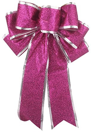 Wandvase Glas Weihnachtsanhänger Multicolor Shiny Glitter Christmas Bow Ribbon Christbaumschmuck Anhänger Christmas Bow Draht Körbe Schwarz (RD2, One Size)