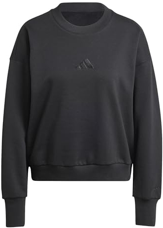 adidas Women's All SZN Fleece Loose Sweatshirt, Black, XS