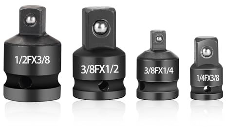 Steckschlüssel Adapter 4 Stück Stecknussadapter Satz Schlagschrauber Adapter Stecknuss Konverter für Schlagnuss 1/4 3/8 1/2 Autoreparatur