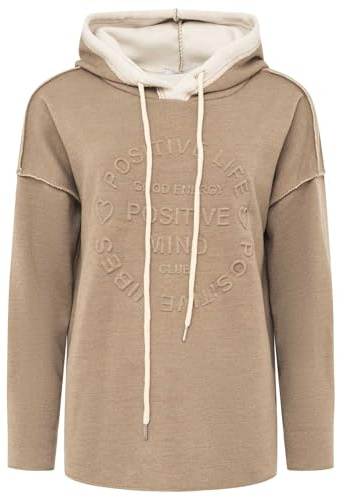 Zwillingsherz Double Face Hoodie Positive Mind - Hochwertiger Oversized Pullover für Damen Frauen – Kuscheliges weiches Sweatshirt mit Kapuze und Kordeln perfekt für Frühling Sommer Herbst Winter
