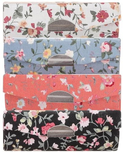 JECOMPRIS 4 pièces Boîte Lèvres Vintage avec Miroir Motif Floral Délicat Étui Portable pour Filles Rangement Pratique pour Voyage et Fêtes