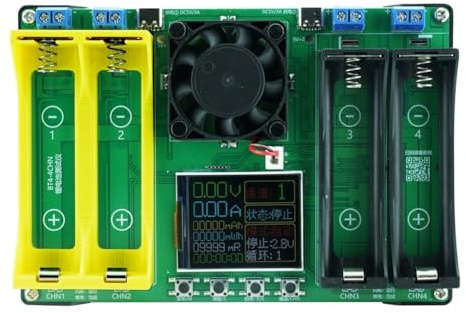 Generchin Testeur de Capacité de Batterie MAh 18650 21700 4 Canaux Type-C Affichage LCD Module de Détection de Batterie Lithium