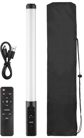 Hndhbfgrt Handheld RVB Tube Light LED Video Video Wand 10 Modes Couleurs Effets Dimmable 3200K-5500K Batterie Intégrée Remote Contrôle