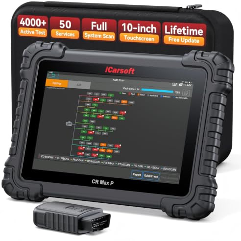 iCarsoft CR Max P Diagnostic Tool, 2026 Wireless Bidirectional Full System OBD2 Scanner, 50 Reset Services, ECU Coding, 4000+ Actuation Test, CANFD, DolP, Auto VIN, Lifetime Free Update