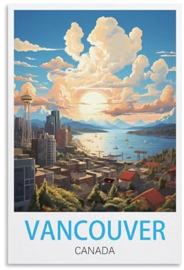 1000-Teile-Puzzles, Vancouver Kanada Puzzle 1000 Teile, entspannendes und herausforderndes Geschenk für Erwachsene, Jugendliche und Senioren 26x38 cm