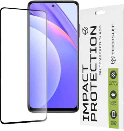 Techsuit Displayschutzfolie für Xiaomi Mi 10T Lite 5G Gehärtetes Glas mit 9H Härte, Vollständige Abdeckung, Stoßschutz, Oleophobe Beschichtung, Anti Fingerabdruck, Blasenfrei, 111D Full Glue