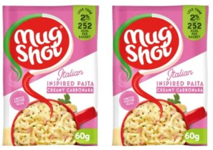 Mug Shot Italian Inspired Pasta Creamy Carbonara, Pack of 2