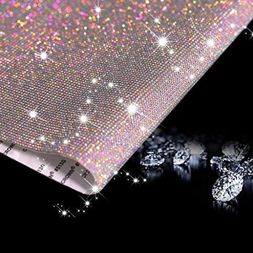 Woniutch Auto-Aufkleber, 2 mm, glitzernde Kristall-Diamanten, Strasssteine, DIY-Auto- und Handy-Dekoration, 24,1 x 40,1 cm, bunt