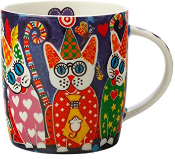 Maxwell & Williams Love Hearts Tazza in Porcellana Dipinta con Animali, Motivo “Cup Cakes”, Confezione Regalo, Colore Blu Navio, 370 ml