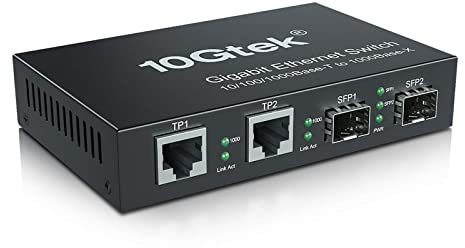 4-Port Gigabit Ethernet Fiber Switch, with Two SFP Slots (1000M), Without Transceiver