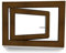 Kellerfenster - Fenster - Dreh- & Kippfunktion - innen nussbaum/außen nussbaum - BxH: 70 x 50 cm - 700 x 500 mm - DIN Rechts - 2 fach Verglasung - 60 mm Profil