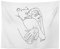 anaan Sketch Wandbehang Wandteppich Linie Kunst Zeichnen Kontur Wandtuch Wand deko Tapisserie Decke Tuch Dekotuch modern Design (130 x 150cm, Hug)