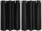 PiccoCasa Blackout Curtains 2 Panels Grommet, Black Thermal Insulated Curtains Panel Darkening Small Window Curtains for Bedroom Living Room 42 x 36 Inch (Width x Length), 36inch Drop