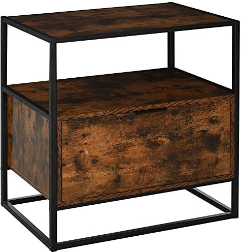 HOMCOM Credenza in Stile Industriale, Comò Vintage in Legno e Metallo per Soggiorno o Camera con 1 Cassetto 73x45.5x76cm