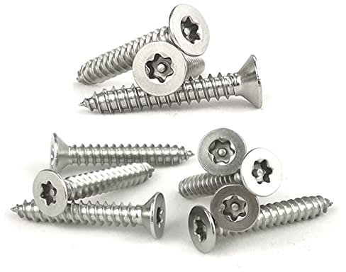 ANSIEDIO Tornillos Autoroscantes de Cabeza Avellanada Torx de Acero Inoxidable Tornillos para Madera Tornillos Torx de Cabeza Plana - M3.5×19mm,50 pcs