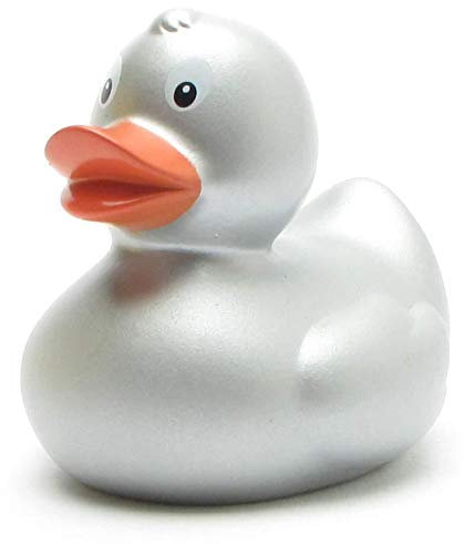 Duckshop Badeente - Silber I Quietscheente I L: 6 cm