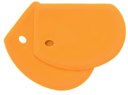 Lazymi Flexible Silicone Dough Scraper Cutter, Large (15.2×10.9CM) Nonstick Pastry Scrapers BPA Free, Food Grade Bowl Scraper/Bench Spatula for Baking Bread Sourdough Cake Pizza (2Pcs, Orange)