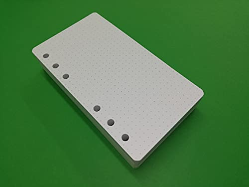 Ersatzminen 200 Blatt weißes Papier 120 g/m² – 95 x 171 mm – Punkte mit Bullet Journal – für Terminplaner mit 6 Ringen, A6 Personal Compact Slim Punkte