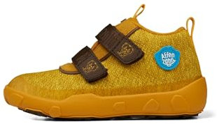 Affenzahn Übergangsschuh Knit Happy wasserdicht atmungsaktiv vegan mit Kaltfutter, Klettverschlüssen und Rutschfester Sohle Größe 21-32 Tiger - Gelb
