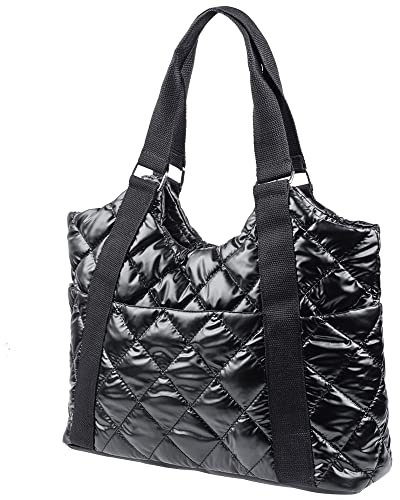 ZffXH Leichte, gesteppte Schultertasche für Damen, passt überall, weiche Nylonpolsterung, Tragetasche, großes Fassungsvermögen, groß, langlebig, mehrere Taschen