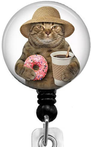 Porte-badge rétractable avec pince crocodile pour infirmière, employé de bureau, noir