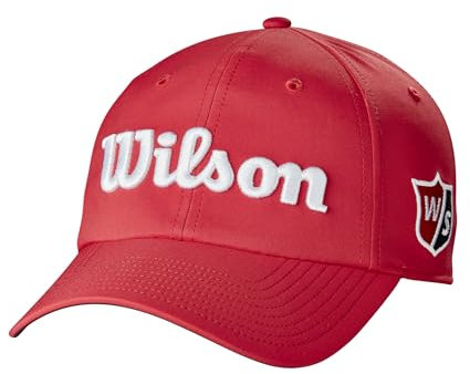 Wilson Kappe, W/S Pro Tour Hat, Leichtes Material, Golf-Zubehör für Herren, Rot