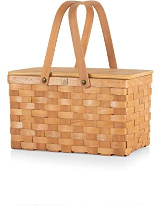 PICNIC TIME 124-00-299-000-0 Poppy Personal Picknickkorb, Isoliertasche, Retro Lunchbox, 12 x 7 x 7,25, beige