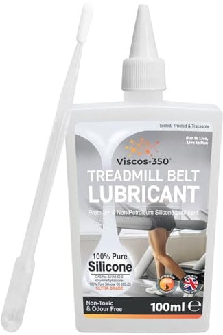 Viscos-350 Premium Treadmill Lubricant Pure Silicone Oil 15cm Long Applicator Inc - Made in UK - 100ml