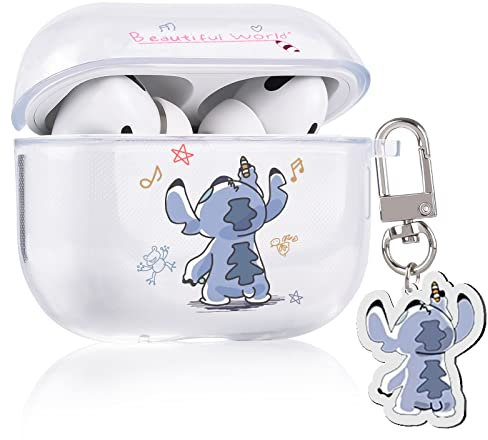 DiyGody Cartoon Case Compatible for AirPod Pro 2nd Generation(2022) Case Cute Big Ear Dog Design with Kawaii Keychain for Women Girls Kids Soft Silicone Full Body Protective Cover for AirPods Pro 2