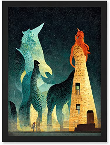 Doppelganger33 LTD Kelpies Dream Illustration Falkirk Artwork Framed Wall Art Print A4