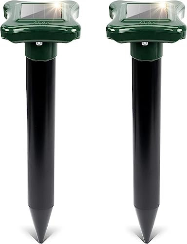 GARDIGO® Solar Ameisenabwehr - 2er Set I Ameisen bekämpfen durch Schwingungen von 600 Hz I 700m² Reichweite I IP56 Wasserdicht I Ameisenbekämpfung für Garten, Kübelpflanzen I Einsatz im Rasen