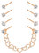 Kakonia 4 Paar Edelstahl Nasenpiercing Stecker Set mit Kette(3,8-5 cm), CZ Knochen Nasenstecker und Nasenloch Herzkette Gold Silber Roségold Schwarz Nasenpiercing Schmuck für Damen Herren