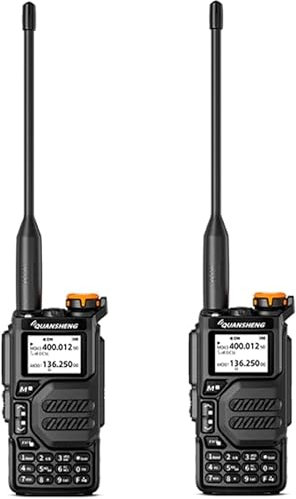 UV-K5 Dual-Band Portable Two-Way Radio UHF/VHF Walkie Talkie Portable and Rechargeable Comunicador for Camping and Hiking 5W FM (2PCS)