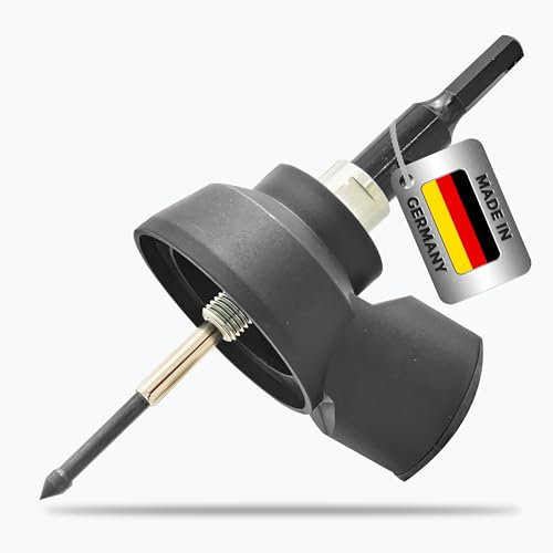 BERGMANN ® MADE in GERMANY | Absaugung für Dosensenker M16 auf M16 + Sechskant Adapter + Zentrierspitze federnd für Kernbohrgeräte Kernbohrmaschinen | Kernbohrer Lochsäge Eibenstock Baier Hilti Bosch