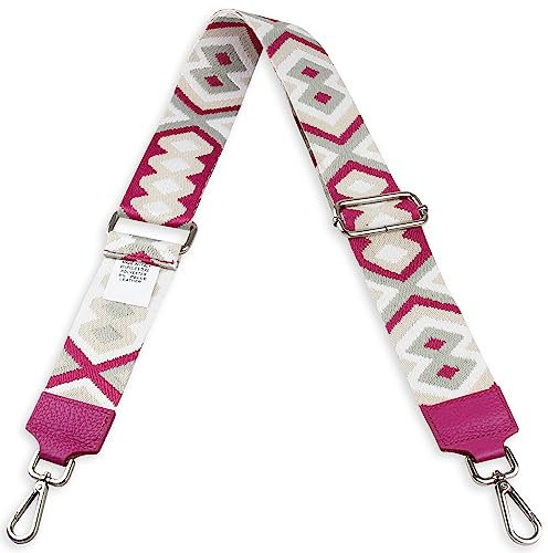 Tracolla larga 5 cm, Made in Italy, tracolla per borse e borse, tracolla regolabile per uomo e donna, accessori fai da te, rosa multicolore, Längenverstellbar (75cm - 120cm)