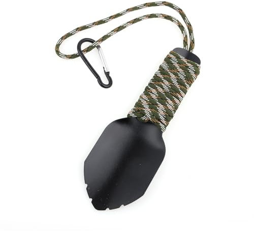 Backpacking Schaufel Ultraleichte Campingschaufel Wanderkelle Gartenkelle Kleine Töpfchenschaufel Pik Zwei Kelle für Camping im Freien(Black)