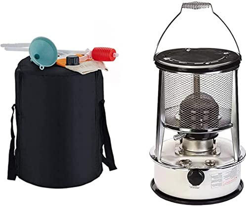 Samnuerly Weißer Outdoor-Camping-Kerosinofen, verstellbare Flamme, mit Griff, für drinnen und draußen, Terrasse, Deck, Heim-Kerosinheizung