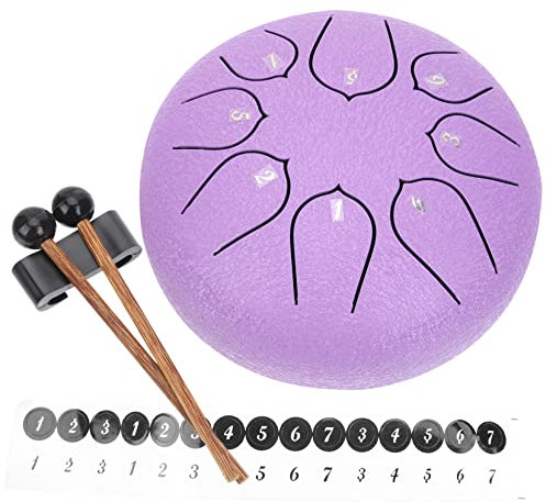 Toyvian Tongue Drum Töne Tragbares Handinstrument Für Meditation Yoga Und Musikpraxis Lavendelblau Leicht Zu Für Anfänger