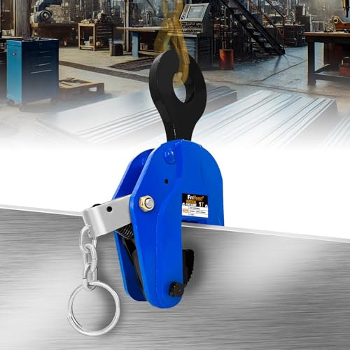 FITHOIST 1 Ton Vertical Plate Lifting Clamp | Sheet Metal Lifting Clamp 2200 lbs Load Capacity | Jaw Opening 0.8 Inch | Heavy Duty Plate Clamp for Lifting and Transporting