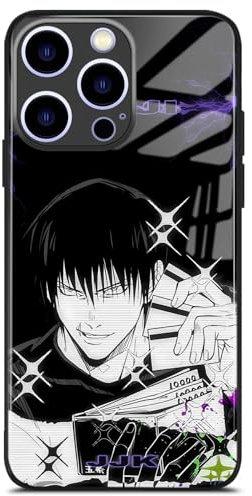 HWLHJJ Toji Fushiguro Anime-Handyhülle aus Silikon-TPU – Manga-Muster, schwarzer Rahmen, Art-Cover für iPhone 12 Pro