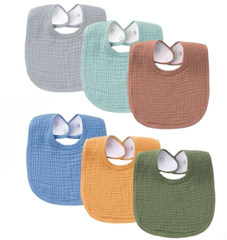 SLOSH Bavaglini Bavaglino Neonato Cotone Baby Pappa Morbidi Panno Per Ruttino Assorbenti Burp Neonati Neonata Lavabile (Multicolors)