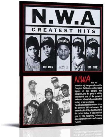 LETOOUY N.W.A N.W.A. Music Album Cover Posters Poster Dekorative Malerei Leinwand Wandkunst Wohnzimmer Poster Schlafzimmer Malerei,Wandkunst Bilddruck Moderne Familienzimmer Dekor 24x36inch(60x90cm)