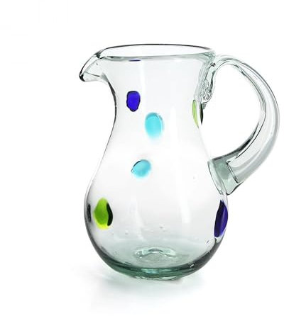 Jarra Manchas de vidrio soplado, vidrio reciclado