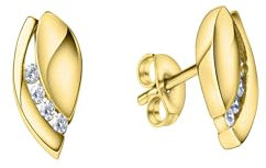 Zeeme Silber Damen Ohrstecker 925/- Sterling Silber 1,1cm Glänzend Zirkonia gelb 360221944V