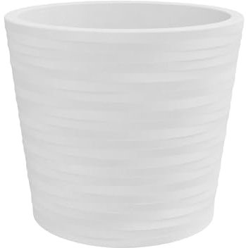 Nicoli zylindrische Vase Hermes Elegance, aus Kunstharz, drehbare Technik, für Innen und Außen, Durchmesser 30 cm 40 cm (Weiß, Ø 40)