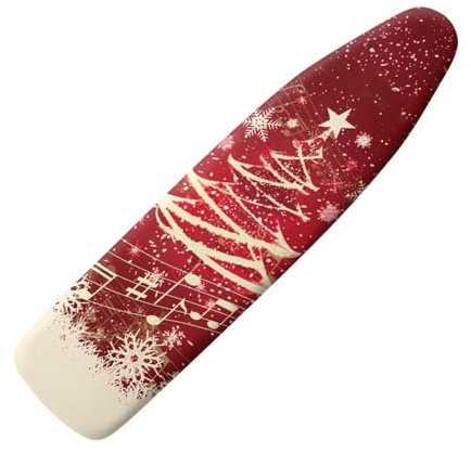 Suhoaziia Christmas Tree Stars Heat Reflective Iron Pad for Table Top Non Stick Scorch Cover Fits Most Standard Ironing Boards with Cozy Nose Pocket & 3 Hooks and Loops, Home Christmas Decor