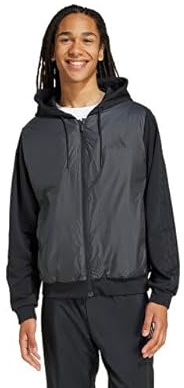 adidas Men's Essentials CLIMAWARM 3 Stripes Insulated Hooded Hybrid Jackets, black, XXL