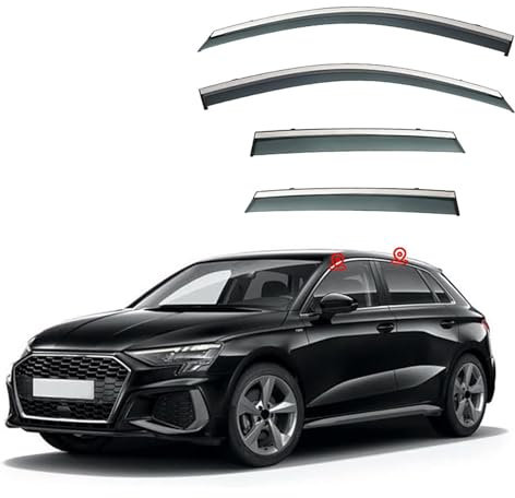 CQGRAPE 4 Stück Windabweiser Autofenster für Audi A3 Hatchback MK4-8V 2021, Auto Windabweiser Set Rauchschutz Auto Zubehör