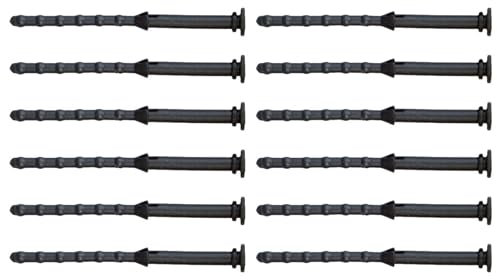 uikios 12/24/36Pcs 66mm Rubber Fan Mount CPU Fan Mounting Pin Rivet Black Soft Rubber Reducing Noise Absorb Shock Screws